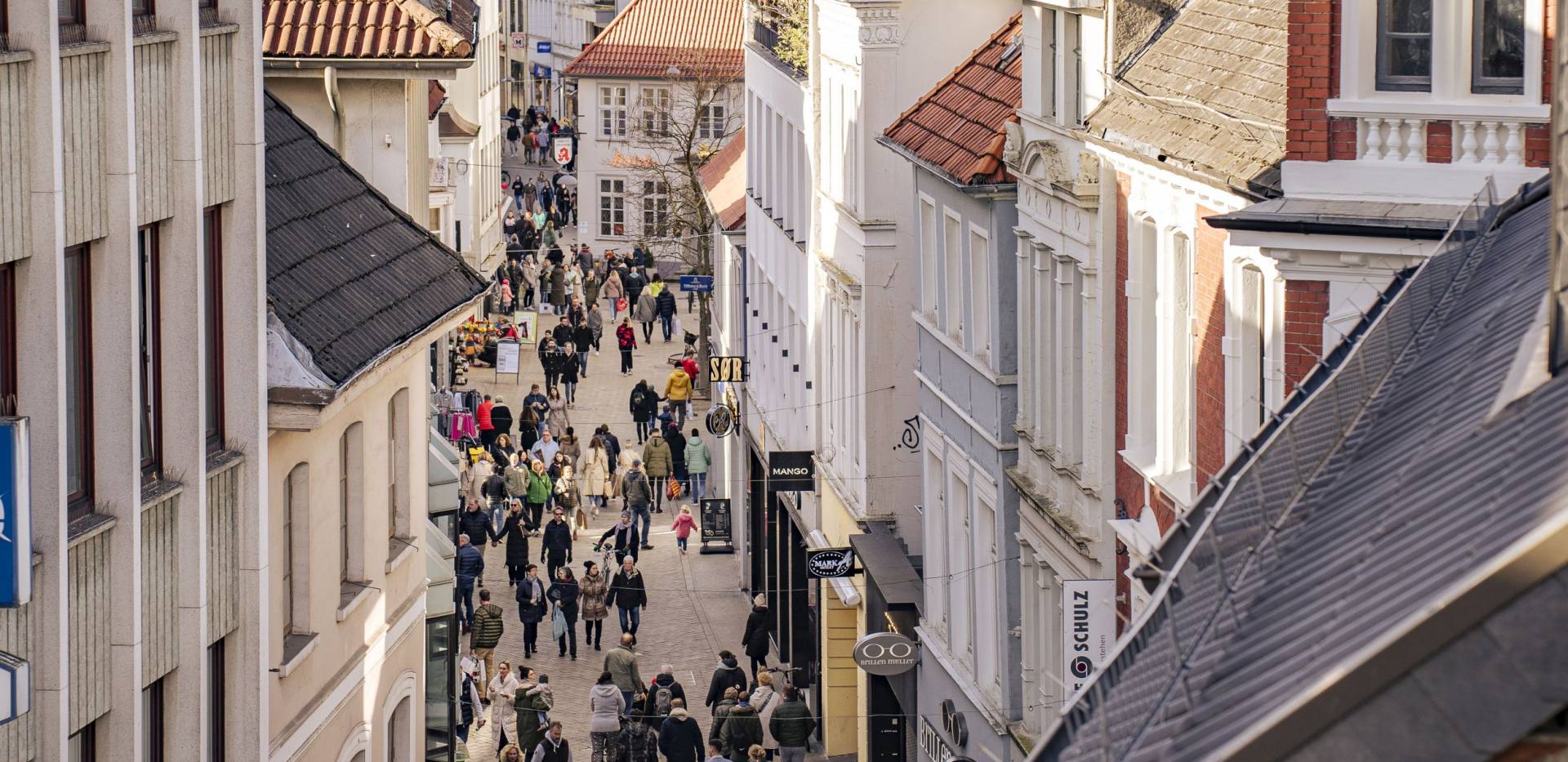 Blick in die Achternstraße in der Oldenburger Innenstadt.